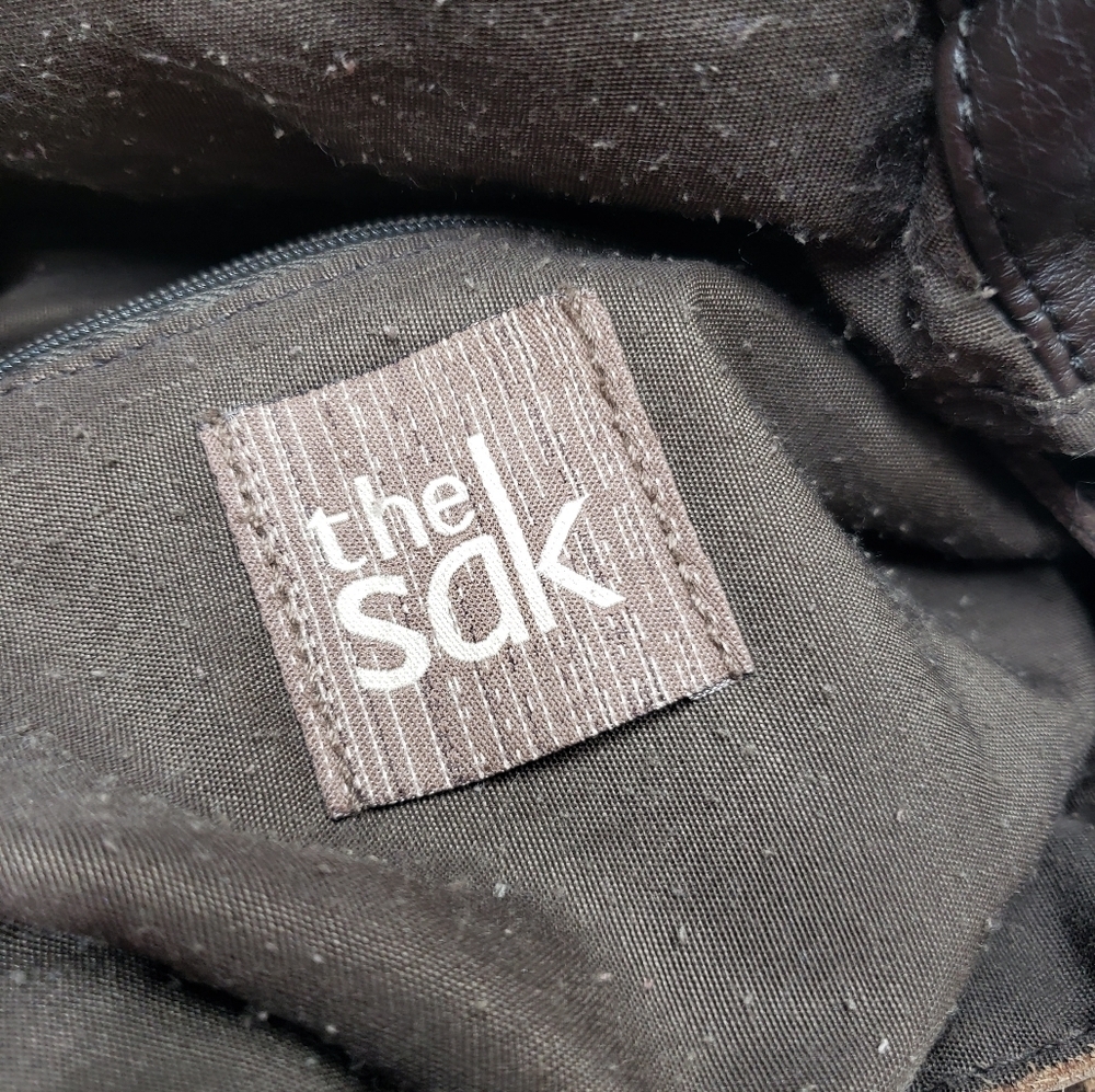 The Sak Deena Leather Crossbody Hobo Bag Foldover Multi Texture Shimmer - Picture 10 of 16